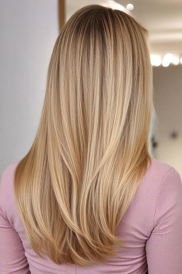 Rich Honey Blonde with Golden Highlights, warm blonde hair colour, golden honey blonde