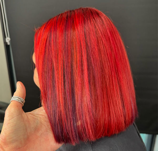 41 Red Hair Colours You’ll Adore: Bold Electric Red Bob