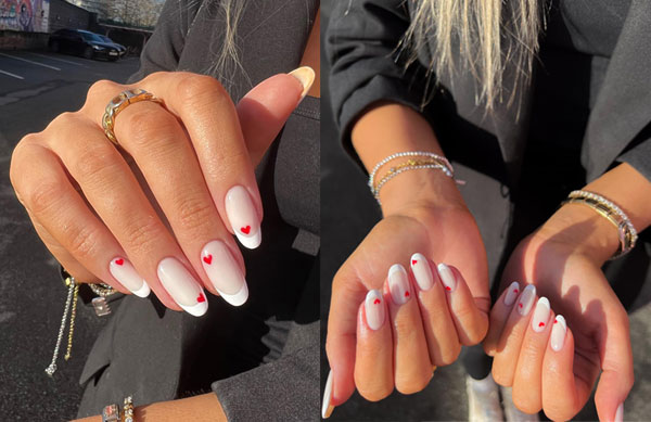 French Tip Valentine’s Day Nails with A Twist