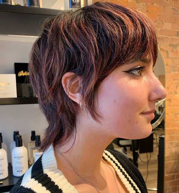 30 Cute Short Haircuts To Try Now : Choppy Mullet Pixie