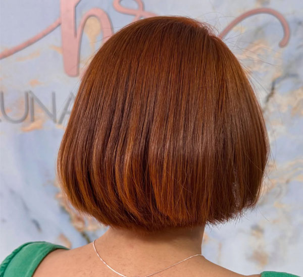 50 Stunning Warm Hair Colour Ideas : Sleek Rich Copper Bob