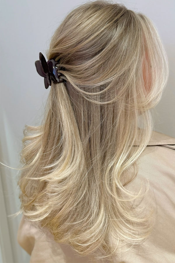 Beige Dimensional Blonde with Long Layers