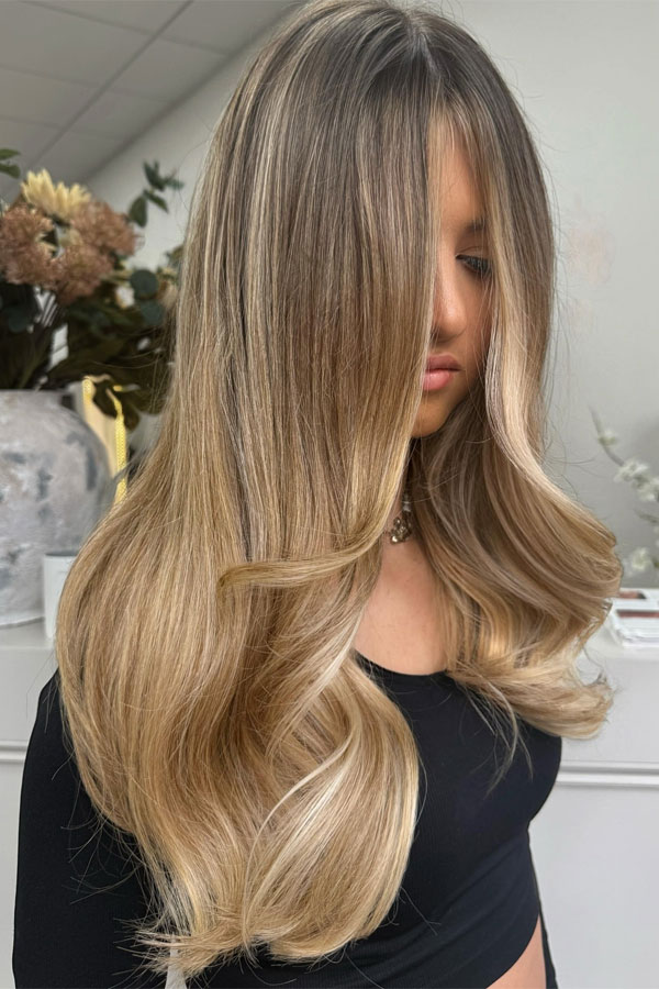 Smoky Ash Blonde Long Hair with Soft Layers