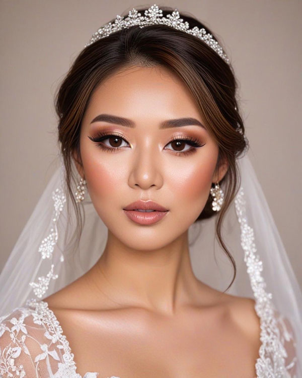 20 Soft Glam Bridal Makeup Looks : Pearl Princess Bridal Look