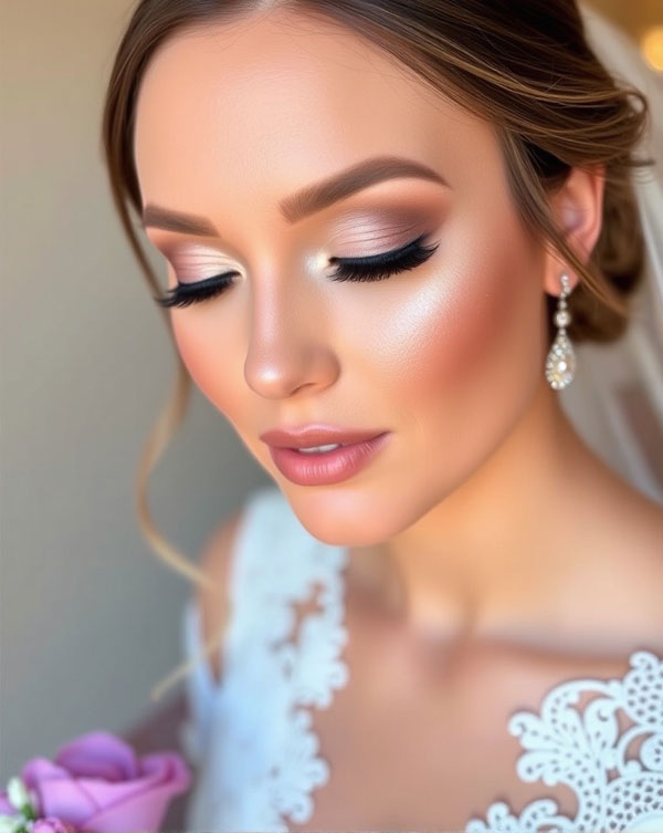 Rosy Radiance Bridal Glam, Soft Glam Bridal Makeup Looks, bridal makeup, glam makeup, soft glam makeup, bridal makeup look