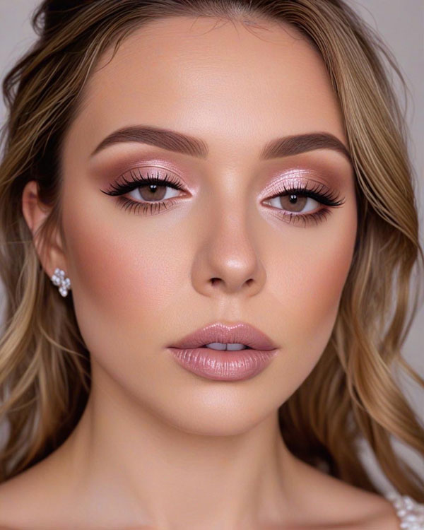 20 Soft Glam Bridal Makeup Looks : Blushing Bride Soft Glam Look