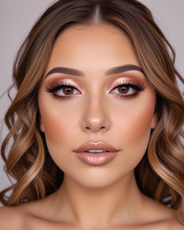 20 Soft Glam Bridal Makeup Looks : Copper Radiance Bridal Look