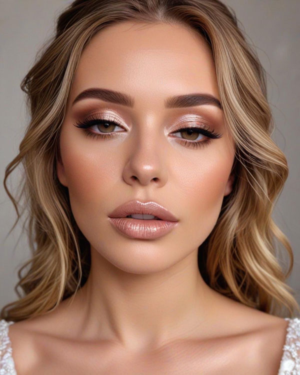 Champagne Glow Bridal Look, Soft Glam Bridal Makeup Looks, bridal makeup, glam makeup, soft glam makeup, bridal makeup look