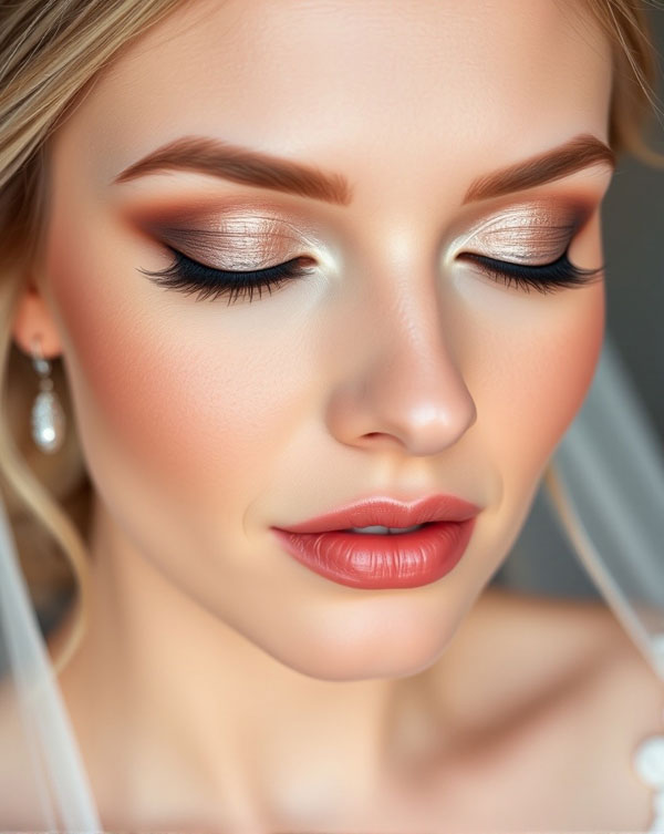 Romantic Rose Bridal Look, Soft Glam Bridal Makeup Looks, bridal makeup, glam makeup, soft glam makeup, bridal makeup look