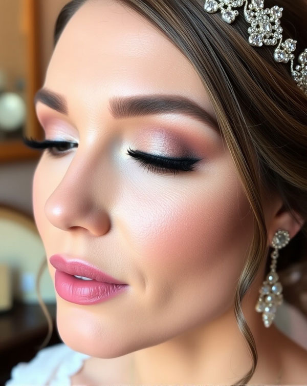 Blushing Elegance Bridal Look, Soft Glam Bridal Makeup Looks, bridal makeup, glam makeup, soft glam makeup, bridal makeup look