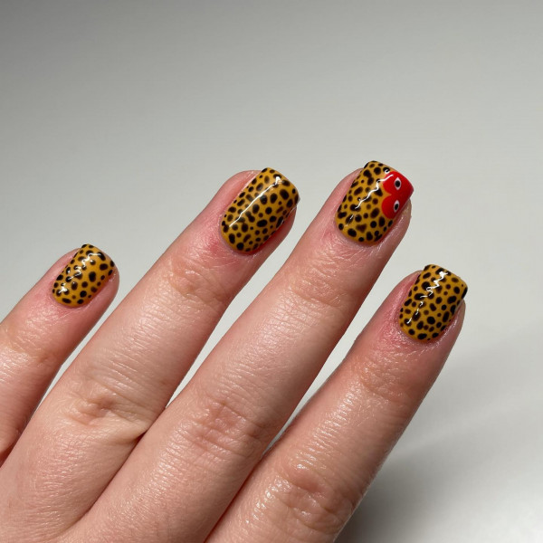 Leopard Print with Comme des Garçons-Inspired Nails, Leopard Print nails