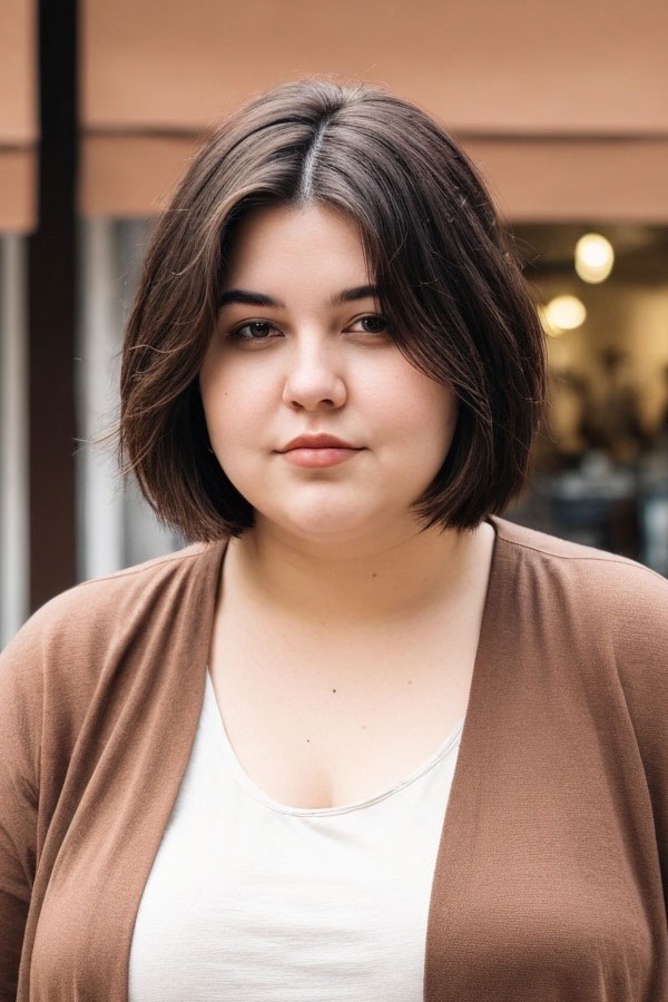 30 Flattering Long Bob Haircuts for Chubby Faces : Soft Textured Lob with Middle Part