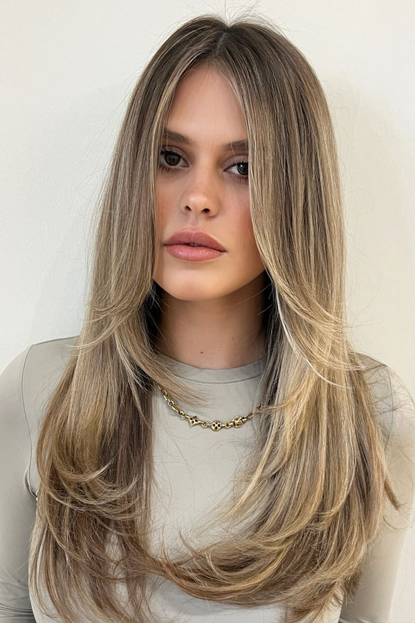 39 Best Layered Hairstyles to Add Movement to Long Hair : Sleek Face-Framing Layers