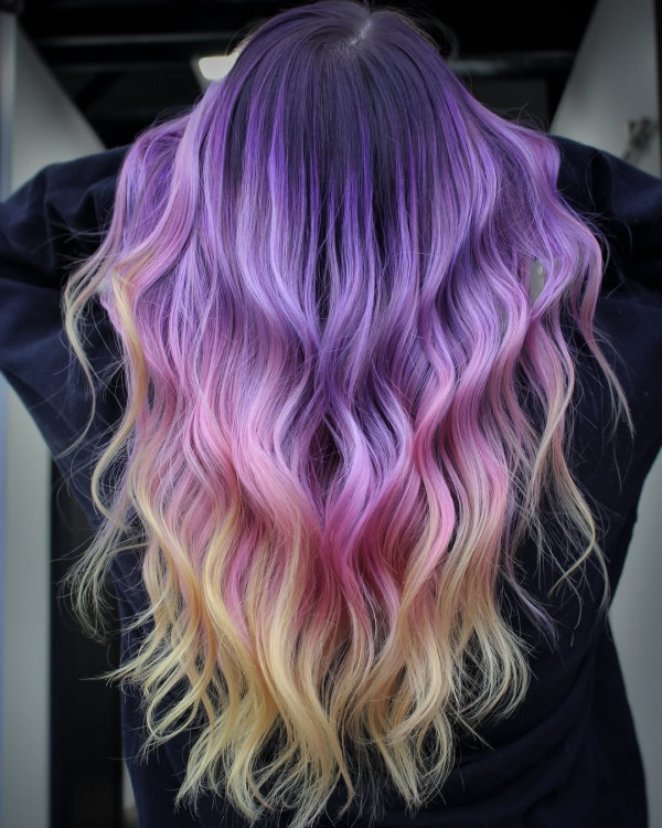 40 Shades of Hair Colours That Make a Statement : Ombre Lavender to Blonde