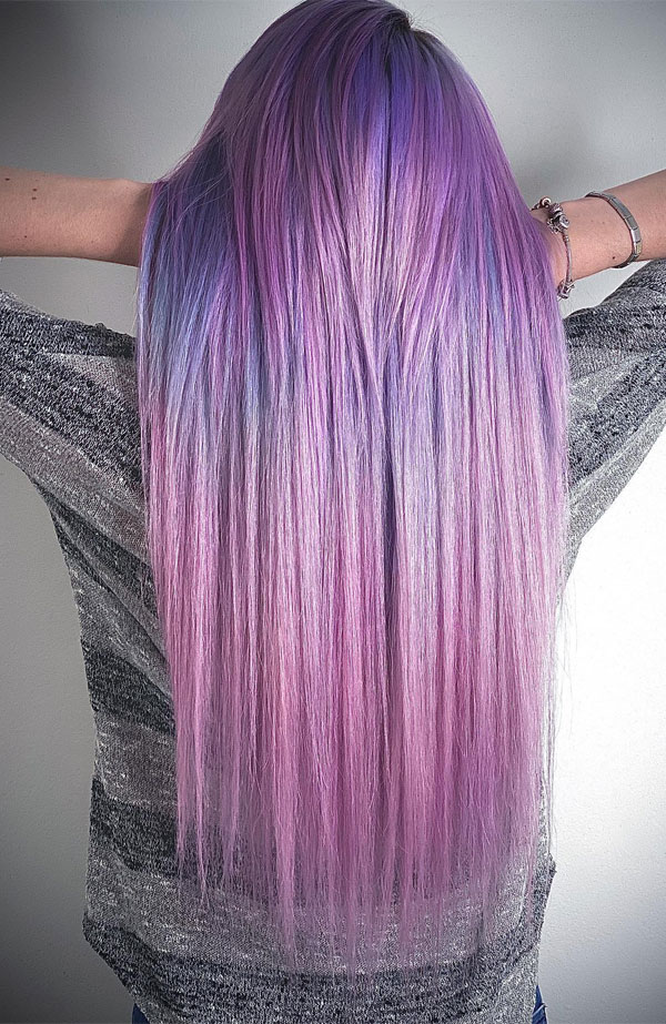 25 Unicorn Hair Colours to Spark Your Imagination : Amethyst Mist Ombre