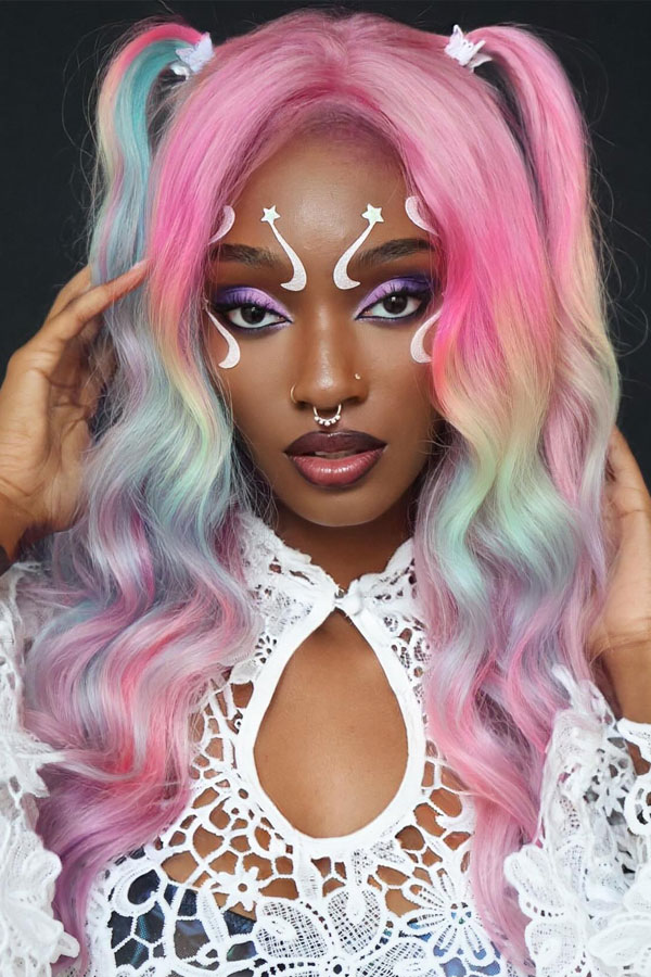 25 Unicorn Hair Colours to Spark Your Imagination : Bubblegum Soft Waves