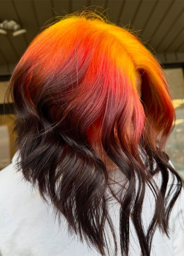 38 Vivid Ombré Hair Colour Ideas : Orange to Expresso Brown Ombré