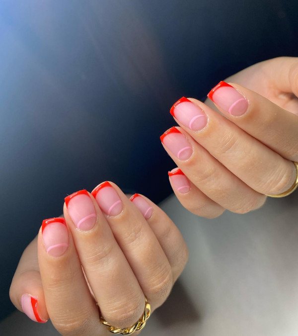 Red French Tip Nails Fab Mood Wedding Color Haircuts