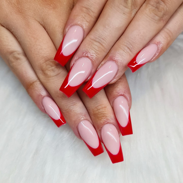 Red French Tip Nails Fab Mood Wedding Color Haircuts