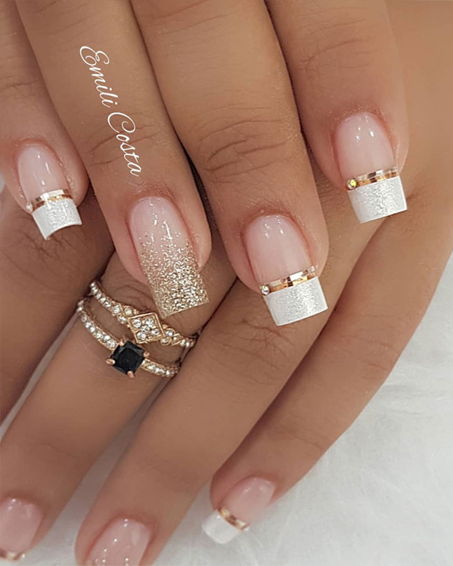 100 Beautiful Wedding Nail Art Ideas For Your Big Day Wedding Nails With Glitterbridal Nails 2799