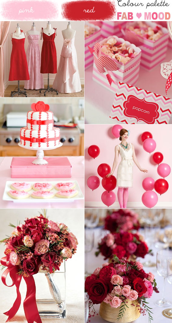 Pink & Red Wedding Colour Mood Board