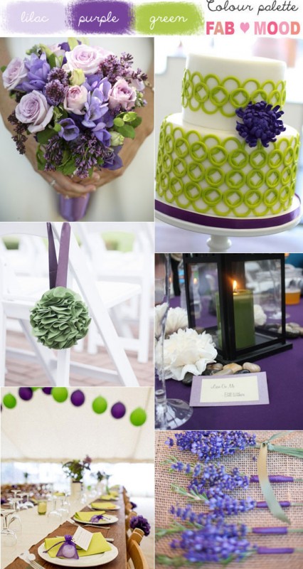Green Purple Wedding colors, lilac and green wedding colors