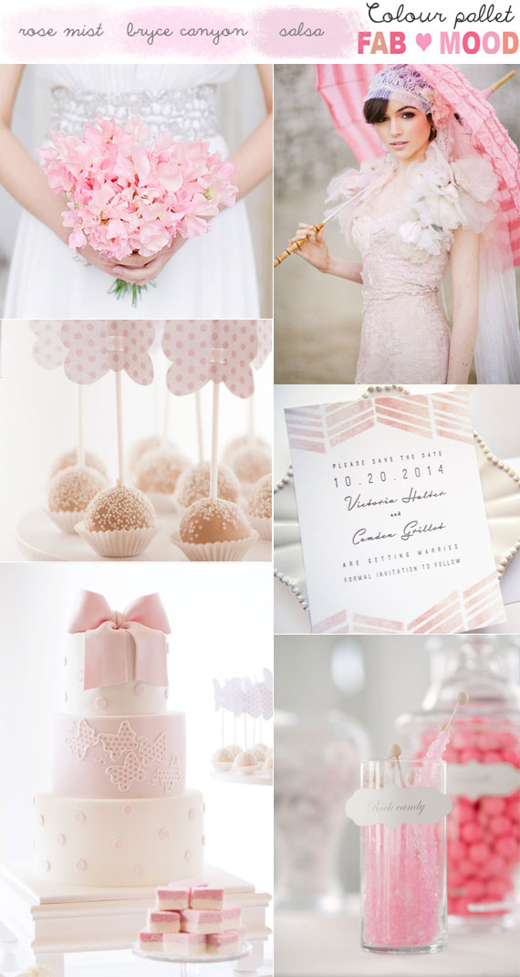 Shades of Pink Wedding Colour Board