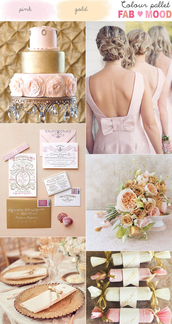 Pink & Gold Wedding Colour Board