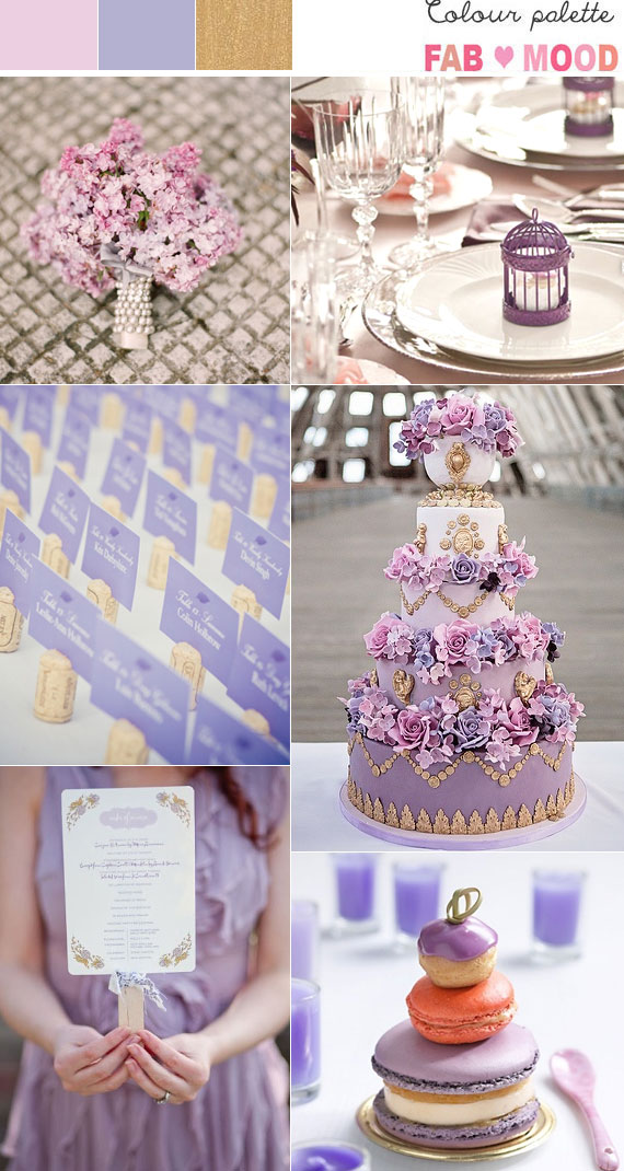 Dusty pink, Gold & Lilac Wedding Colour Palette
