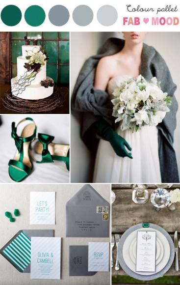 Grey & Emerald Wedding Colour Palette 1 - Fab Mood | Wedding Colours ...