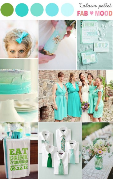 aqua green wedding colors