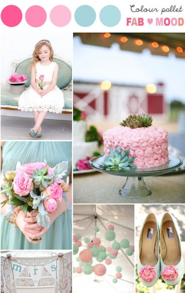 mint pink wedding inspiration board 1 - Fab Mood | Wedding Color ...