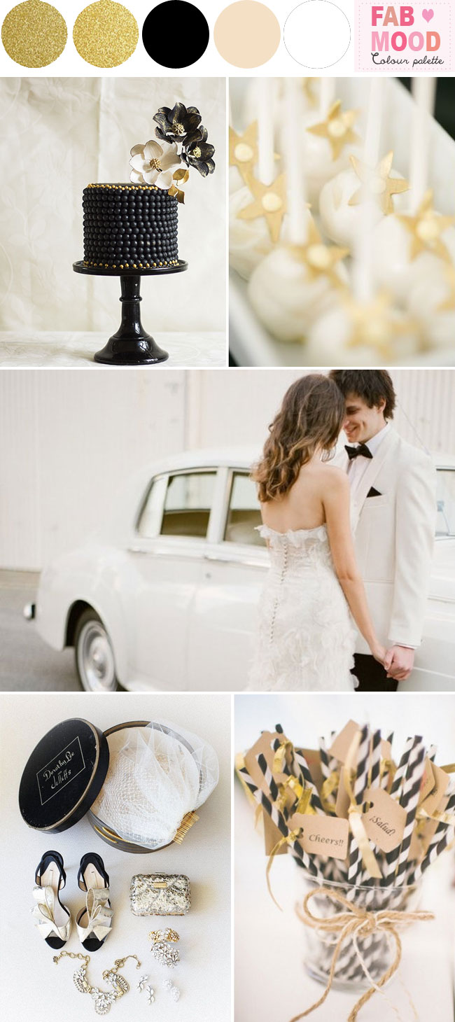 black white and gold wedding dresses