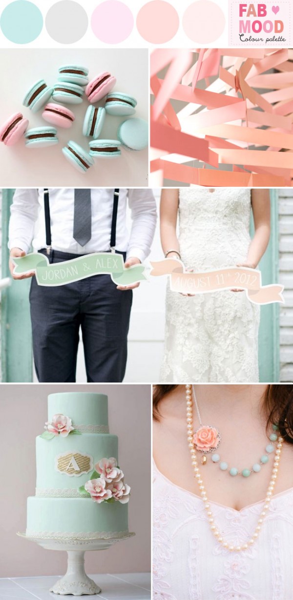 mint pink peach wedding ideas, fab mood wedding board