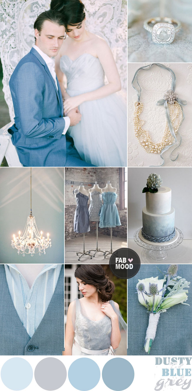 Winter Wedding Colour Palette, Dusty Blue & Grey Wedding