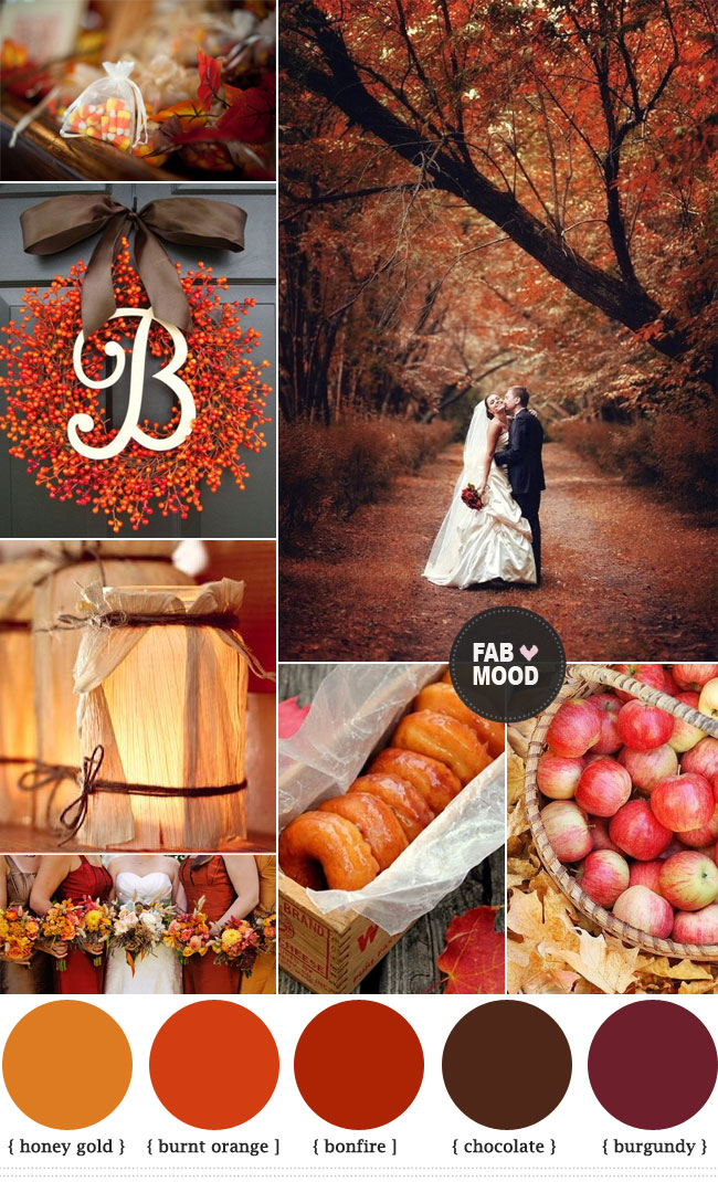 Autumn Wedding Colors Brown Orange Wedding Colors