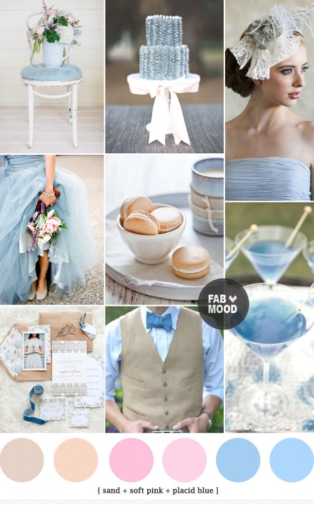 { Pantone Palette } Sand + Placid Blue Wedding Colours Palette