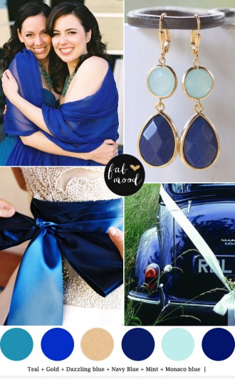 Shades of blue + mint + teal see more https://www.fabmood.com/navy-blue-and-mint-wedding-teal wedding board teal wedding,dazzling blue, royal blue mint wedding palette,navy blue and mint wedding,monaco blue mint wedding palette