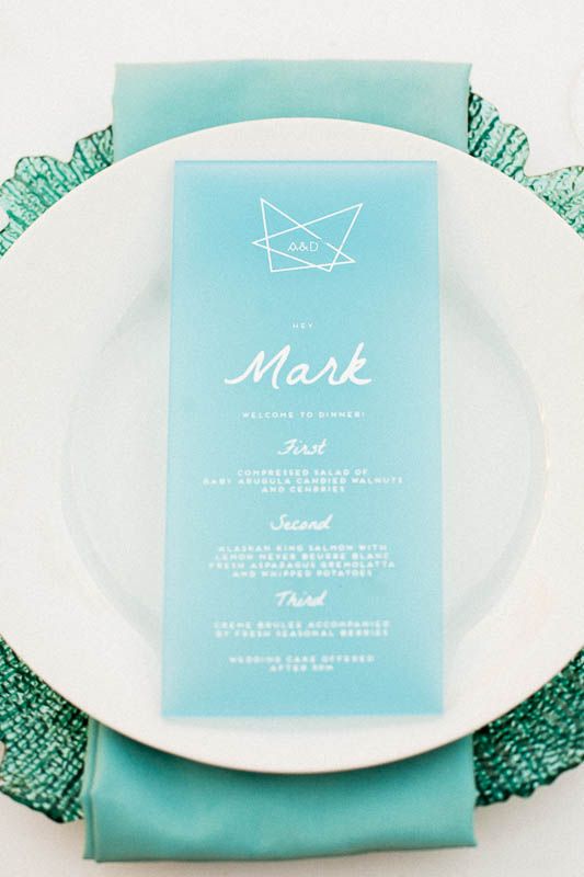 something blue wedding menu
