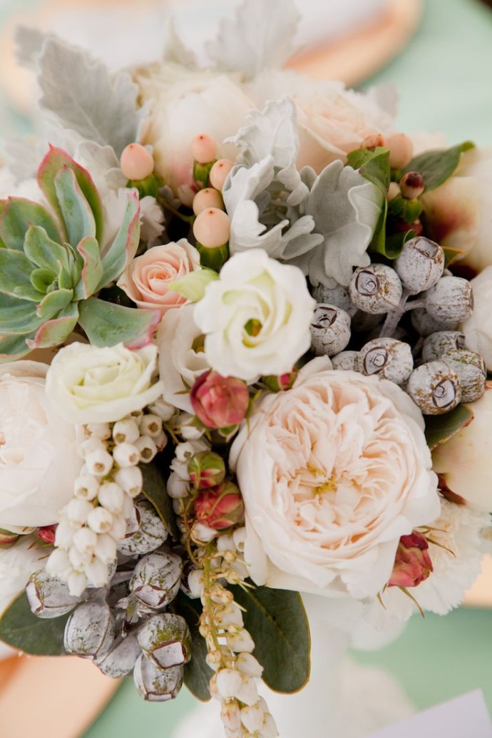 8 Grey and peach wedding bouquets,peach wedding bridal bouquet