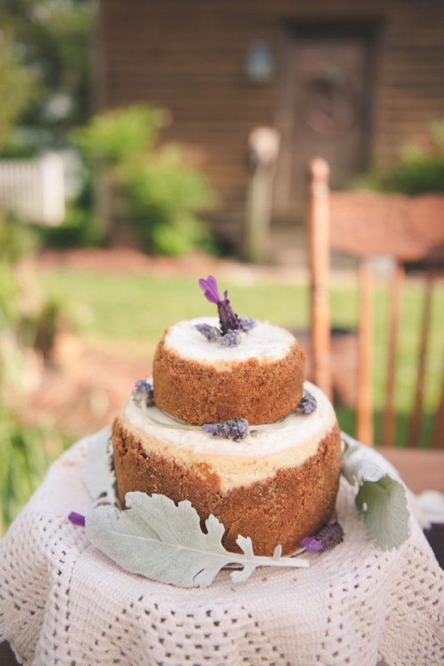 naked lavender wedding cake