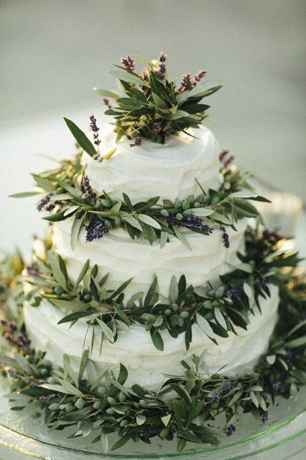 lavender and olive wedding cake