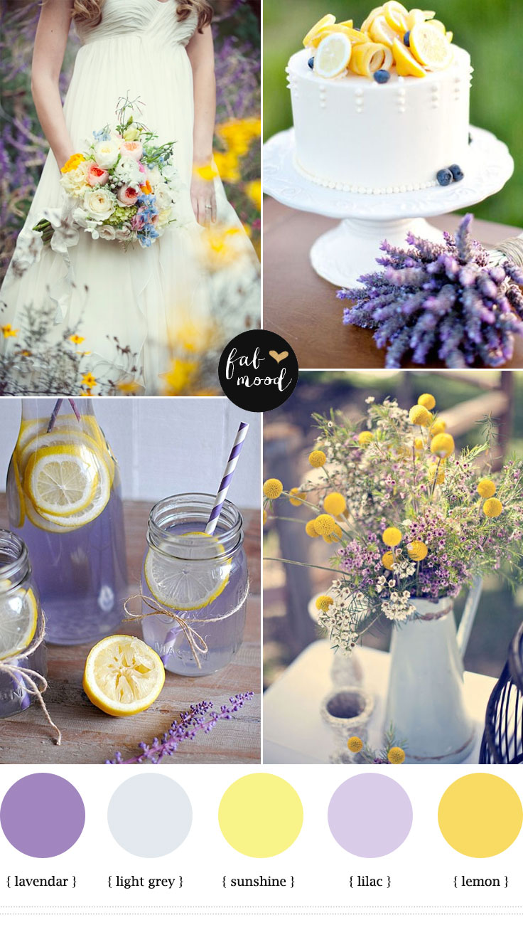 lemon lavender wedding colors palette