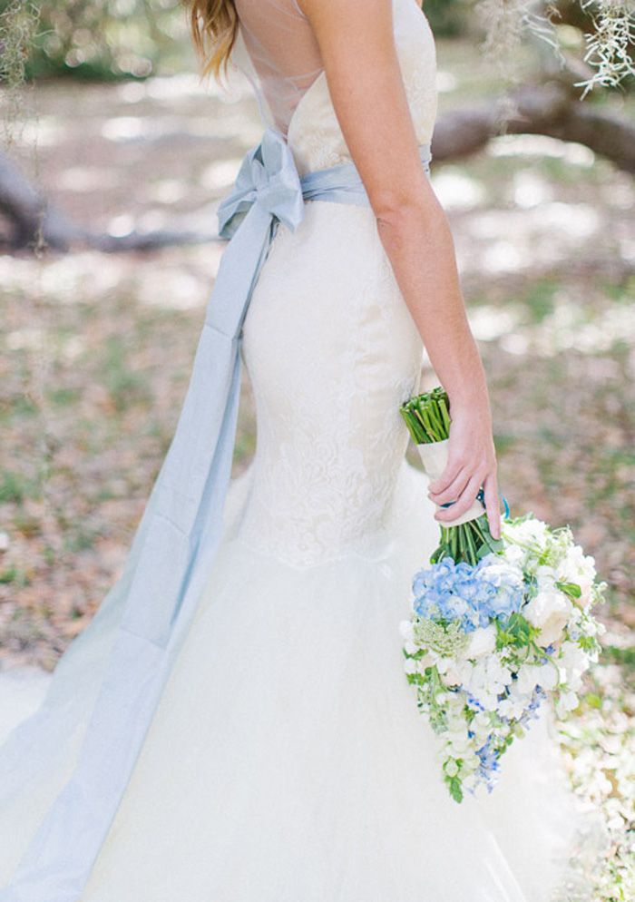 light blue sash for wedding dress