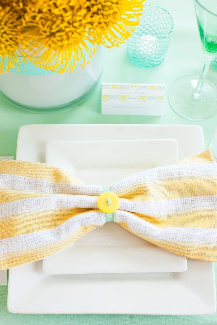 mint and yellow wedding