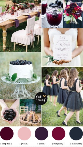 Blackberry Burgundy Plum Autumn Wedding