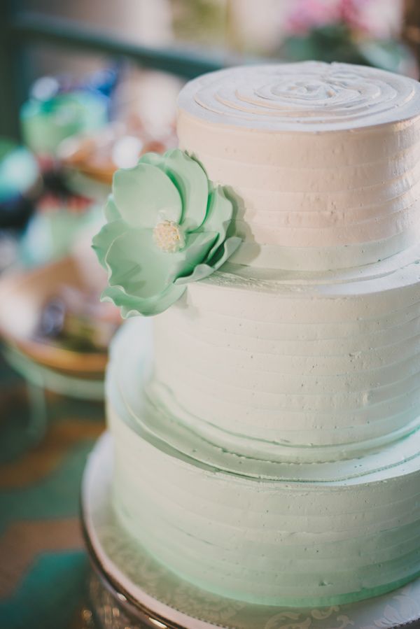 Three tier Mint Ombre Buttercream wedding cake | fabmood.com #weddingcake #cake #simplecake #buttercreamweddingcake