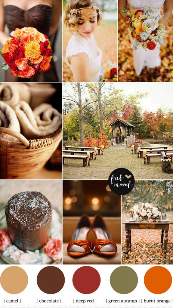 Burnt orange chocolate brown wedding,Autumn Wedding Colors