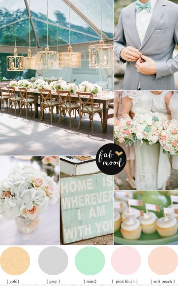 Blush Mint Grey And Gold Wedding Wedding Colour Palette