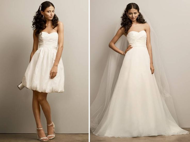 convertible wedding dress long to short